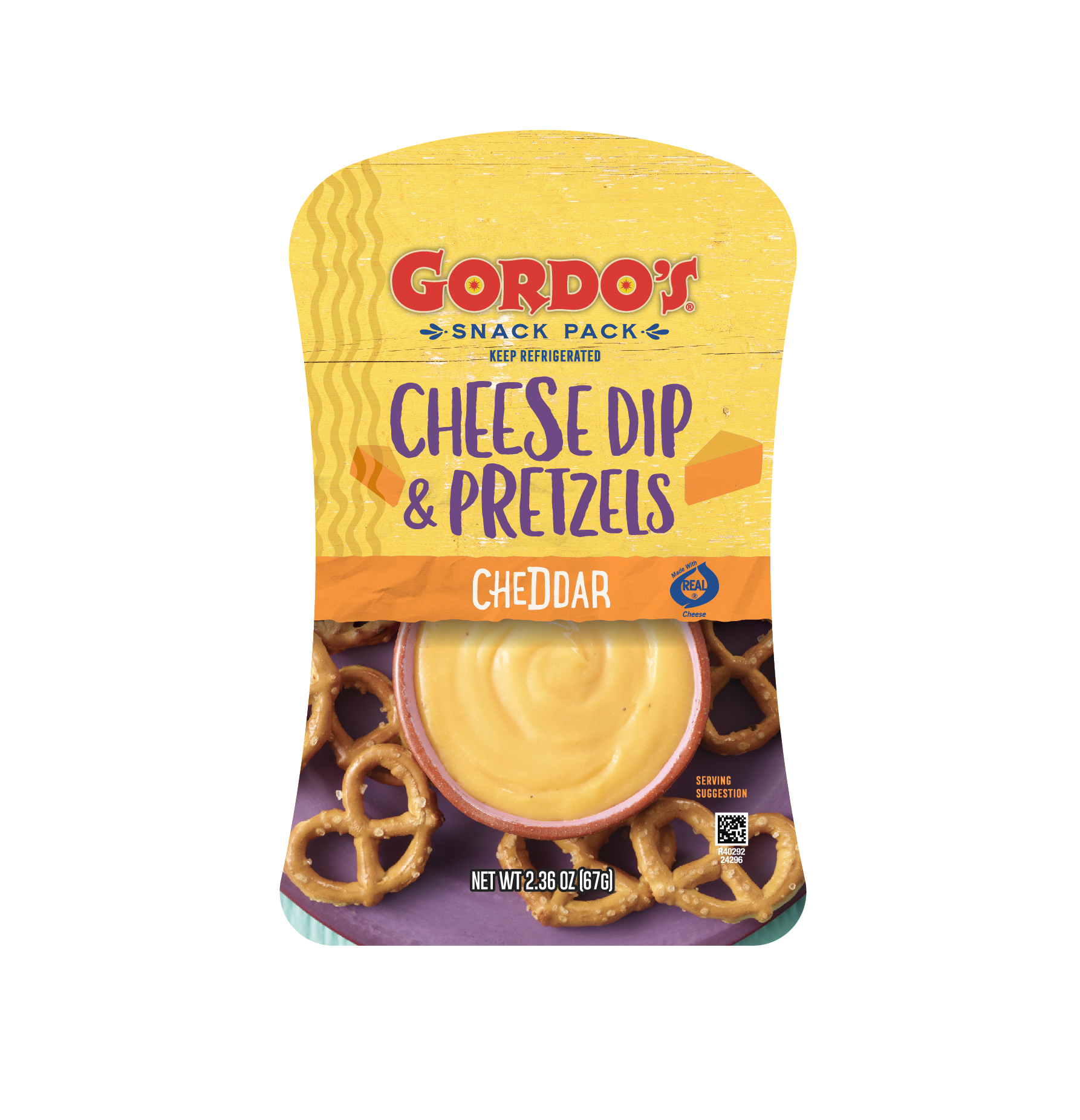 Gordo’s Snack Pack -Cheese Dip & Pretzels (Cheddar)